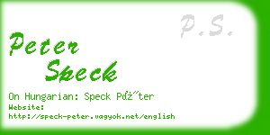 peter speck business card